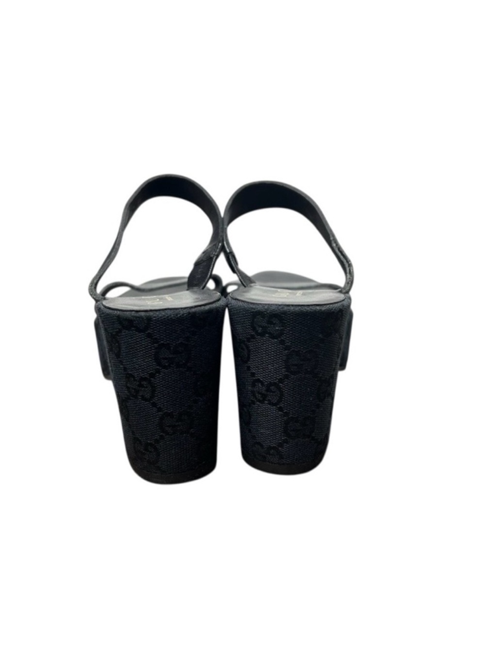 Gucci Black Monogram Platform Slide Sandals - Picture 6 of 7